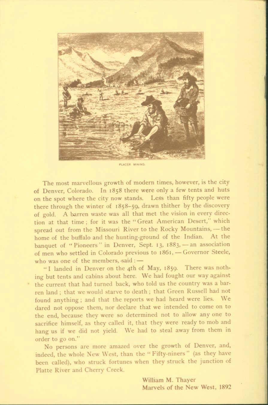 THE CITY OF DENVER, 1888: an early history of "The Queen City of the Plains". vist0006m